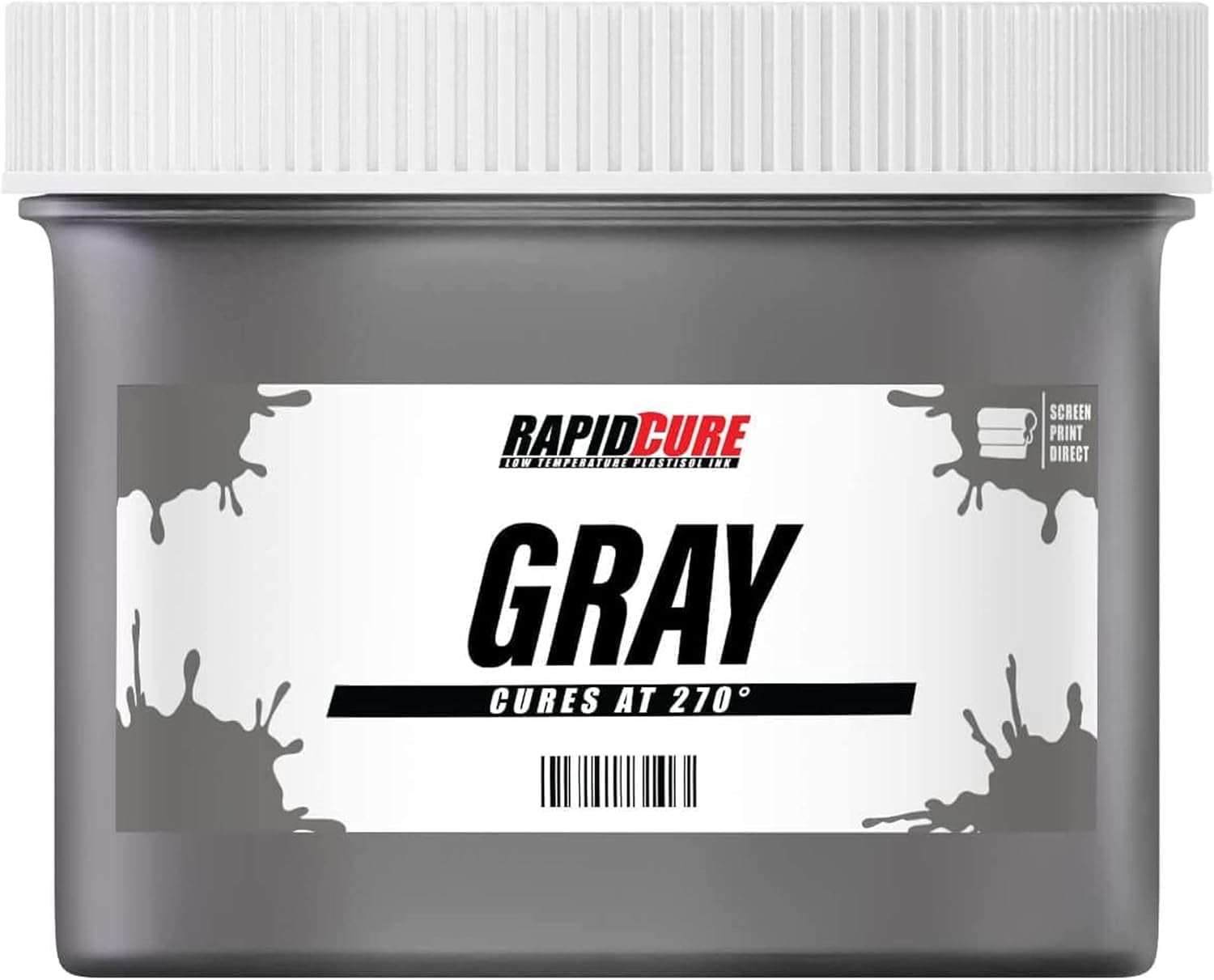 Screen Print Direct Rapid Cure® Screen Printing Ink Gray (3.5 Gallon - 448oz.) - Plastisol Ink for Screen Printing, Fast Curing Fabric Paint, USA Made