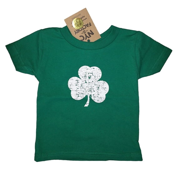 Screen Printed Distressed Shamrock Baby T-Shirt 6m 12m 18m 24m Irish Green Tee 24m