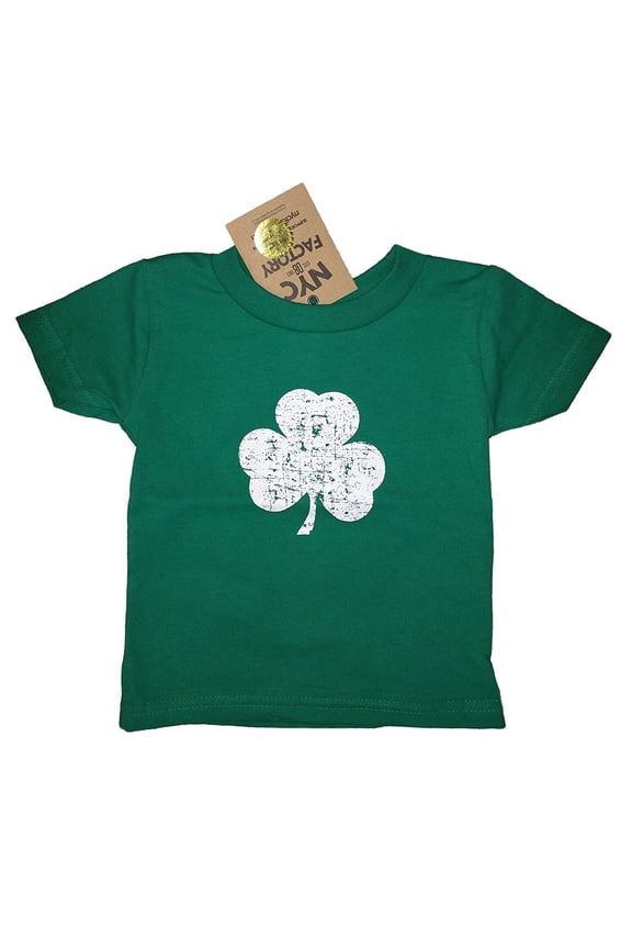 Screen Printed Distressed Shamrock Baby T-Shirt 6m 12m 18m 24m Irish Green Tee 6m