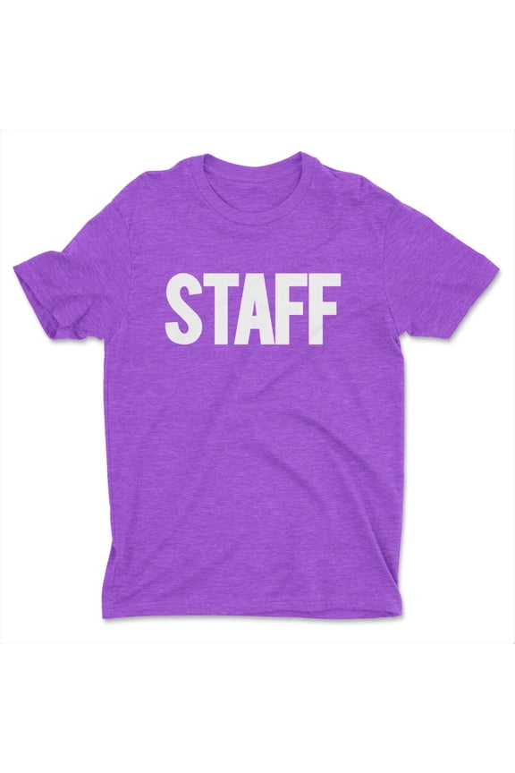 Screen Printed Men's Staff T-Shirt Front Back Print Tee Event Uniform Tshirt