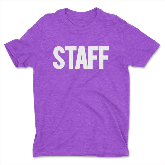 Screen Printed Men's Staff T-Shirt Front Back Print Tee Event Uniform Tshirt