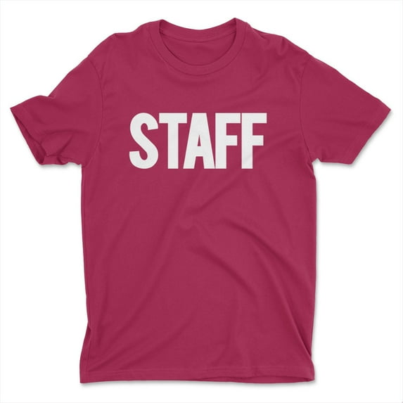 Screen Printed Men's Staff T-Shirt Front Back Print Tee Event Uniform Tshirt