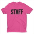 thumbnail image 1 of Screen Printed Men's Staff T-Shirt Front Back Print Tee Event Uniform Tshirt, 1 of 2