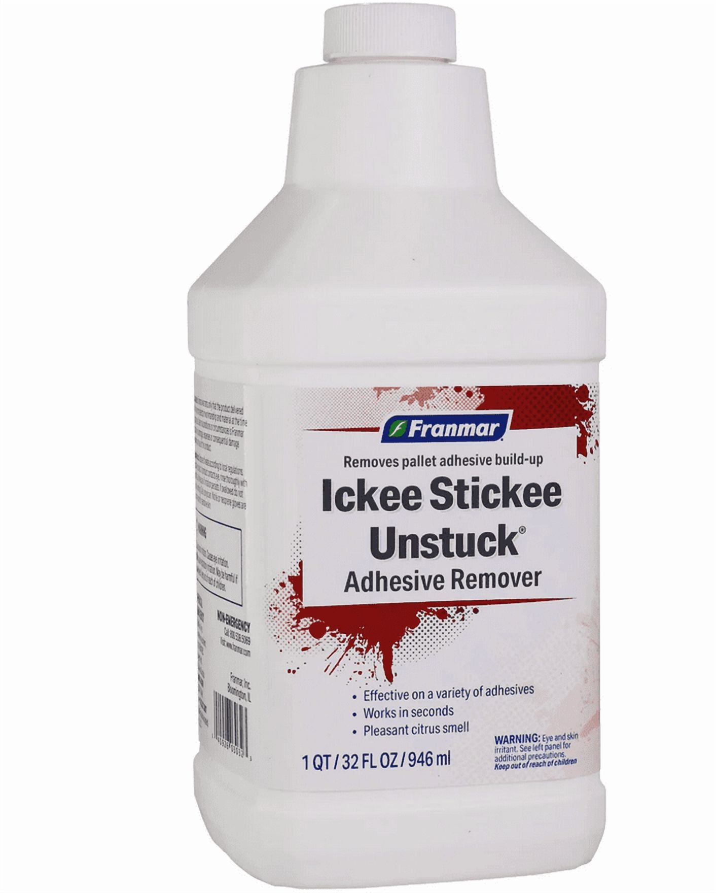 Screen Printing Cleaner - Franmar Adhesive Remover (1 Quart / 32oz) - Ickee Stickee Unstuck - Silk Screen Supplies