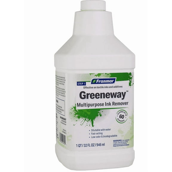Screen Printing Ink Remover- Franmar Multipurpose Ink Remover - Greeneway - (1 Pint / 16oz) Silk Screen Ink Remover - Screen Print Ink Cleaner - Ink Degradent