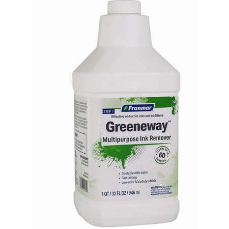 Screen Printing Ink Remover- Franmar Multipurpose Ink Remover - Greeneway - (1 Quart/32 oz) Silk Screen Ink Remover - Screen Print Ink Cleaner - Ink Degradent