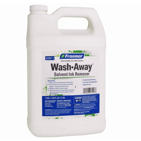 Screen Printing Ink Remover- Franmar Solvent Ink Remover (1 Pint / 16oz) - WashAway - Silk Screen Ink Remover - Screen Print Ink Cleaner - Ink Degradent