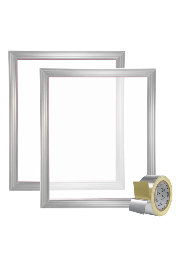 Screen Printing Kit 2-Pack 20x24 Inch Aluminum Frames 160 Mesh High Tension Nylon with Sealing Tape for T-Shirt DIY Printing