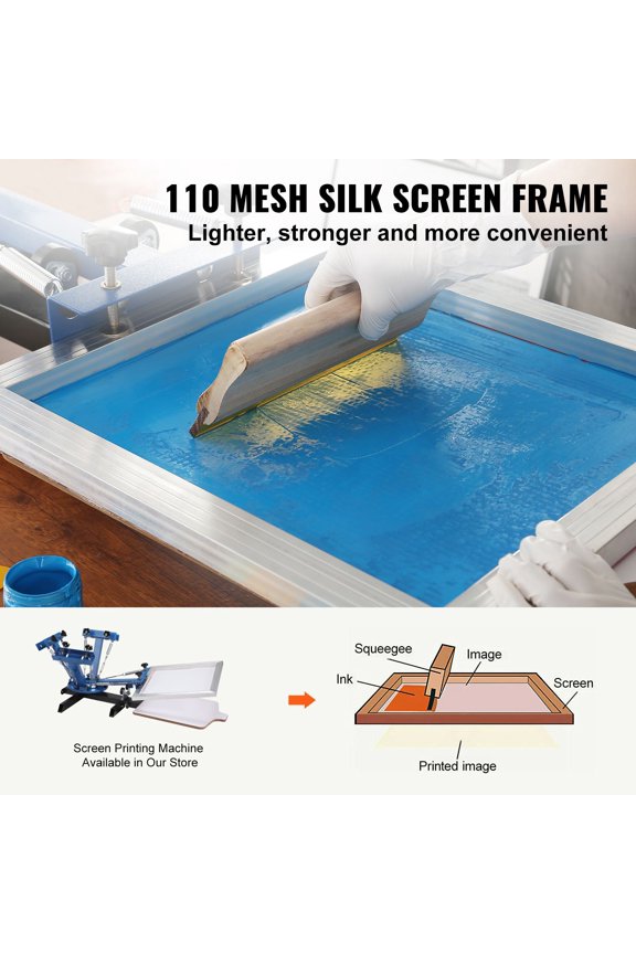 Screen Printing Kit,2 Pieces Aluminum Silk Screen Printing Frames 8x10/10x14in 110 Count Mesh,2 Tapes&Screen Printing Squeegees&Transparency Films for T-shirts DIY Printing