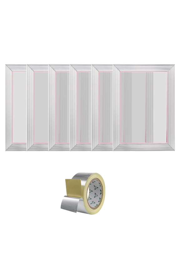 Screen Printing Kit 6-Pack 10x14 Inch Aluminum Frames 156 Mesh High Tension Nylon with Sealing Tape for T-Shirt DIY Printing