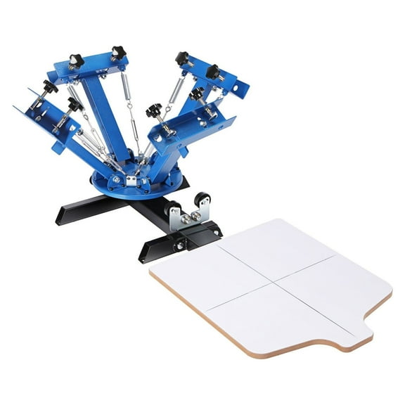 Screen Printing Machine 4 Color 1 Station, 21.2x17.7in Press for T-Shirts, 360 Rotatable Silk Screen Printer, Double-Layer Pallet for DIY Craft Printing