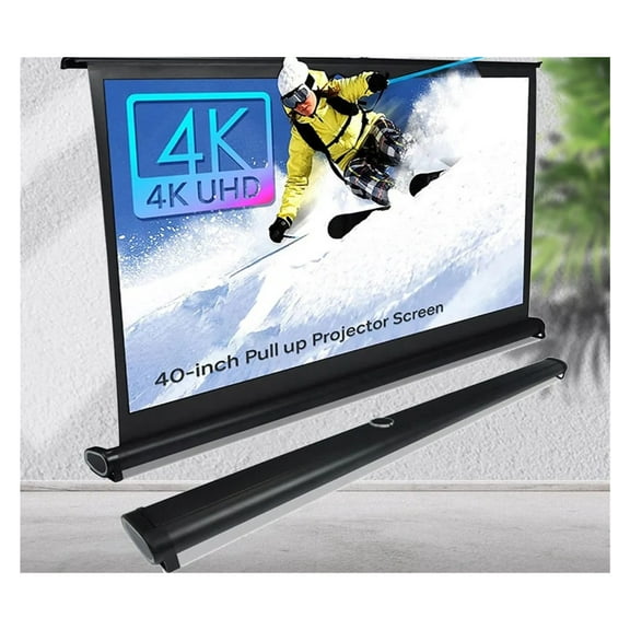 Screen Projector, 40'' Portable Projection Screen Tabletop Screen HD 16:9 Projector Pull Up Foldable Stand For Camping Business for Home,Office