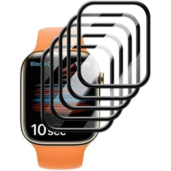 Screen Protector for Apple Watch Series 7 6 5 4 3 2 1 SE 41mm 45mm 40mm 44mm 38mm 42mm Full Cover 3D Curved Plating Soft PMMA PET Film -Not Tempered Glass (Series 1 2 3 38mm,3 Pieces)
