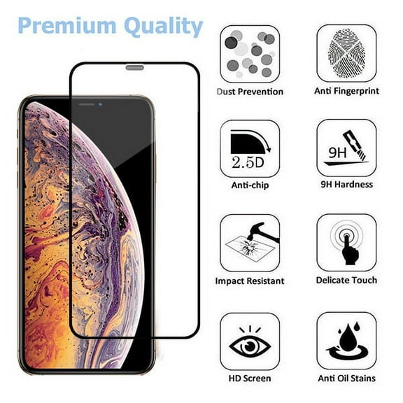 Screen Protector for Apple iPhone 11 PRO Full-Screen Coverage Tempered Glass Screen Protector with Cellular Dust Prevention For Receiver Compatible with Apple iPhone 11 PRO