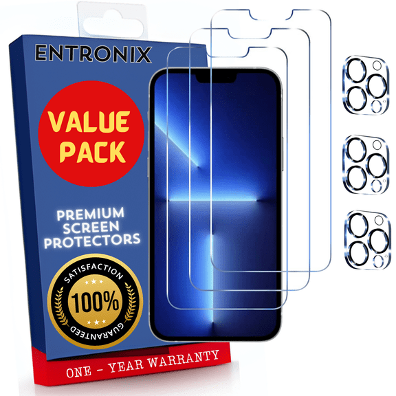 Screen Protector Bundle with Camera Cover Designed for Apple iPhone 12 Pro Max Clear Screen Protector 9H Hardness,Bubble Free with Easy Install, 3 PACK Glass and Camera For iPhone 12 Pro Max