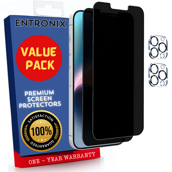 Screen Protector Bundle with Camera Cover Designed for Apple iPhone 12 Pro Max Privacy Screen Protector 9H Hardness,Bubble Free with Easy Install,2 PACK Glass and Camera For iPhone 12 Pro Max