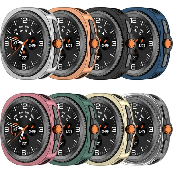 Screen Protector Case Compatible with Samsung Galaxy Watch 8 Classic 46mm Smartwatch, Soft TPU Plated Bumper Full Protective Cover Cases Scratch-Proof