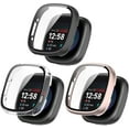 thumbnail image 1 of Screen Protector Compatible for Fitbit Versa 4/Sense 2 Watch Case, Tempered Glass Ultra-Thin Full-Coverage Shockproof Bumper (3 Pack B), 1 of 8
