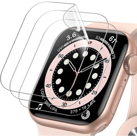 Screen Protector Compatible with Apple Watch SE (2022/2020) /Series 6 5 4 44mm, TPU HD Clear Full Coverage Film, 3-Pack