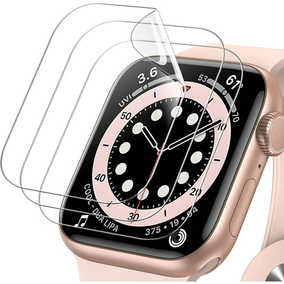 Screen Protector Compatible with Apple Watch SE (2022/2020) /Series 6 5 4 44mm, TPU HD Clear Full Coverage Film, 3-Pack
