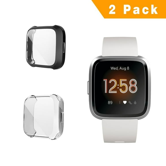 Screen Protector for Fitbit Versa Lite, 2-Pack Soft TPU Case All-Around Protective Screen Case Bumper Cover Compatible with Fitbit Versa Lite Smartwatch