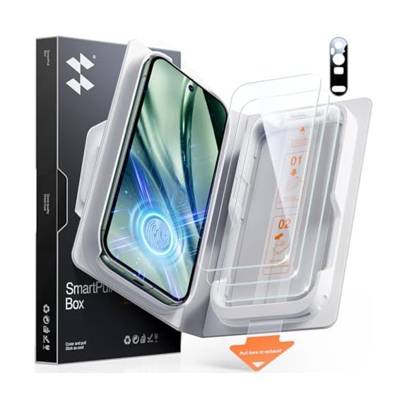 Screen Protector for Google Pixel 9 Pro (3 Pack) + Camera Lens Protector, HD Tempered Glass, Fingerprint Unlock Friendly, 9H Military-Grade Protection, Scratch & Drop Resistant