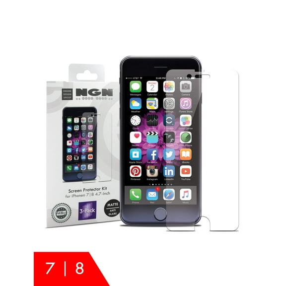 Screen Protector Kit for iPhone 7 and 8, 4.7-inch (Matte Anti Glare) 3-Pack