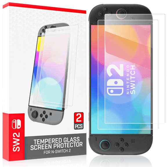 Screen Protector for Nintendo Switch 2,Tempered Glass Screen Protector 2 Piece,Case 9H Hardness/Anti-Scratch/Shatterproof/Ultra Clear 2025 Switch 2 Console Accessories