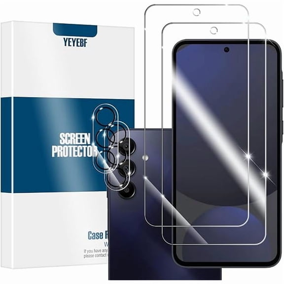 Screen Protector for Samsung Galaxy S24 FE, [2+2 Pack] Tempered Glass for Galaxy S24 FE & Camera Lens Protectors[Ultrasonic Fingerprint Unlock] [Case Friendly] [Bubble-Free]