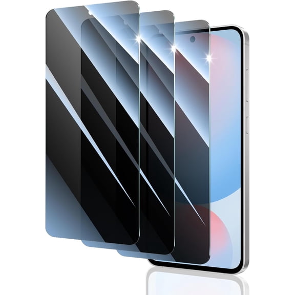 for Screen Protector for Samsung Galaxy S24 FE / A56, Anti-Spy Tempered Glass, 9H Hardness Anti-Scratch, 2.5D Curved Edges, Bubble-Free Case Friendly - 3 Pack