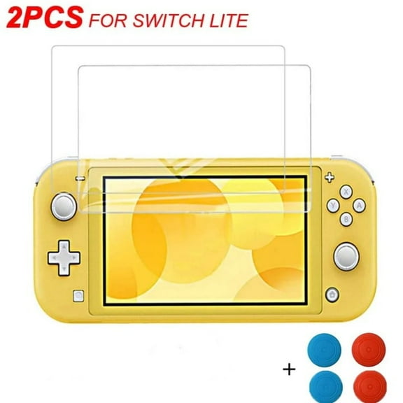 Screen Protector Tempered Glass for Nintendo Switch Lite, Transparent HD Clear Anti-Scratch Screen Protector and and 2 Pairs JoyCons Compatible Switch lite