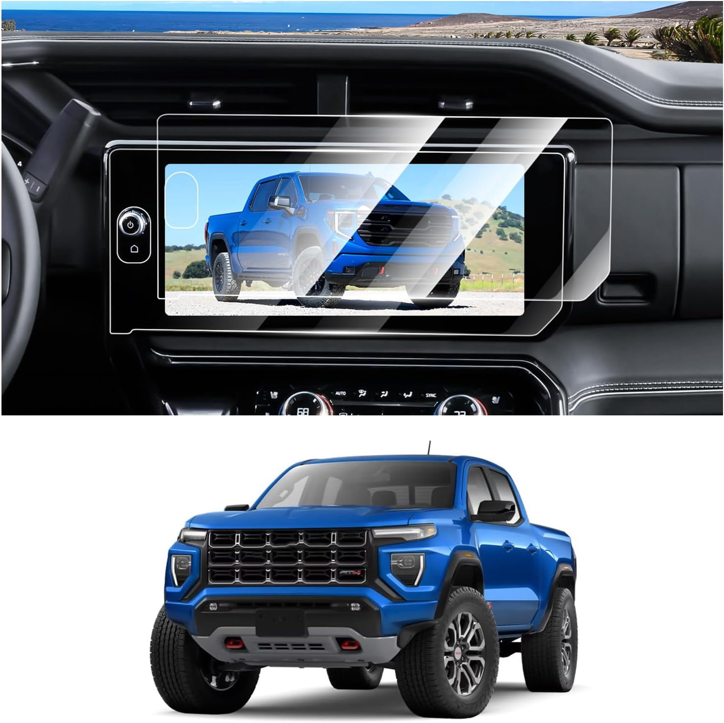2-Pack Tempered Glass Screen Protector For GMC Sierra 8-Inch Touchscreen - 2014-2023 Models
