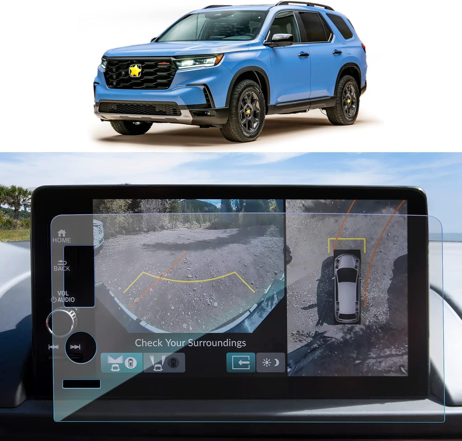 Pellicola Protettiva In Vetro Temperato 9H Per Honda Pilot 2023-2025 - Schermo 9 Pollici (EX-L/TrailSport/Touring/Elite)