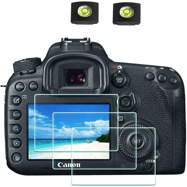 Screen Protector for Canon EOS 6D Mark II / 7D Mark II Camera & Hot Shoe Cover, 0.3mm 9H Hardness Tempered Glass