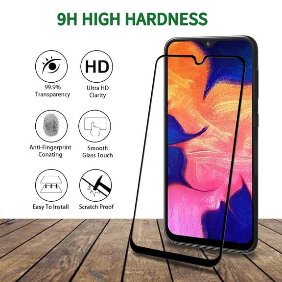 Screen Protector for Samsung Galaxy A10E / A20E [Full Coverage] Tempered Glass Case Friendly Protection Film (Black)