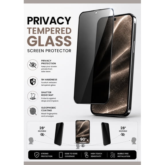 Screen Protector for Samsung Galaxy A27 Tempered Glass Screen Protector Privacy Anti-Spy Anti Peeping 9H, Black Screen Guard Easy to Install (Black)