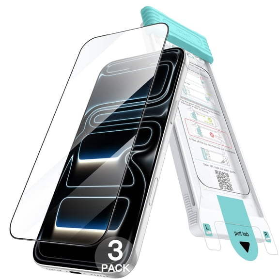 Screen Protector for iPhone 18 Pro Max/17 Pro Max, Curved Edge, Black Border, 3-Pack