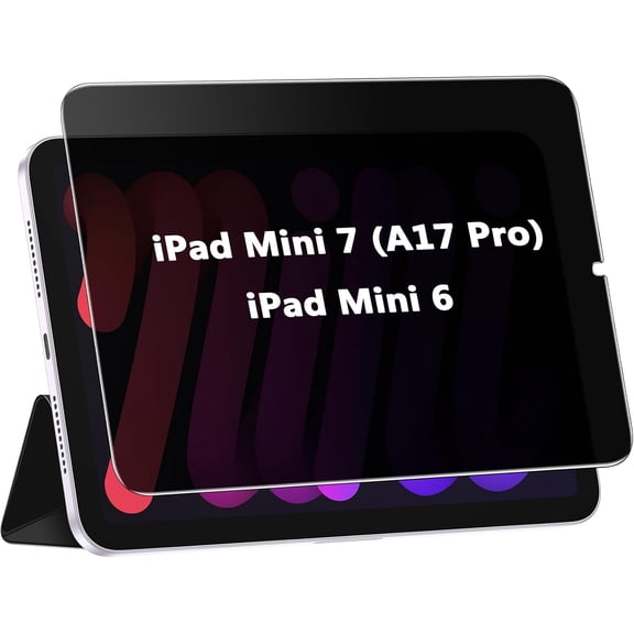 for Screen Protector for iPad Mini 7 (A17 Pro), Tempered Glass for iPad Mini 7th (2024)/ Mini 6th Generation(2021) 8.3 Inch, Anti-Spy, Anti-Scratch, Bubbles Free