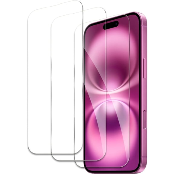 Screen Protector for iPhone 16 Plus, Tempered Glass Film, Ultra HD 9H Hardness Case Friendly Anti Scratch Bubble Free Ultra Resistant Oil-Resistant Shatter Protection, 3-Pack