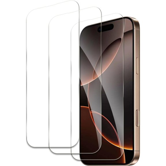 Screen Protector for iPhone 16 Pro, Tempered Glass Film, Ultra HD 9H Hardness Case Friendly Anti Scratch Bubble Free Ultra Resistant Oil-Resistant Shatter Protection, 3-Pack
