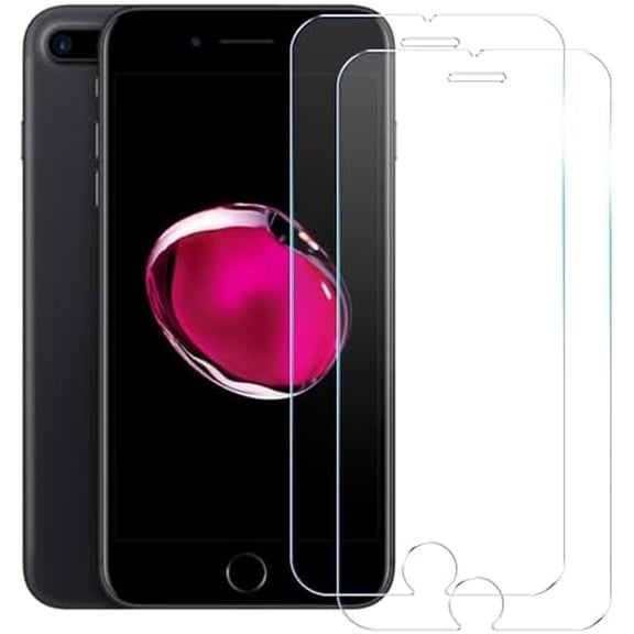 Screen Protector for iPhone 7 Plus & iPhone 8 Plus & iPhone 6 Plus & iPhone 6s Plus, 2-Pack Clear 9H Tempered Glass Film Cover Sensor Protection Case Friendly for 5.5 inch