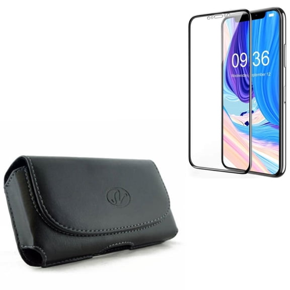 Screen Protector w Case Belt Clip for iPhone 11 Pro - Ceramics Matte 3D Curved Edge Full Cover Anti Glare Anti Fingerprint, Leather Holster Cover Loops Pouch Carry