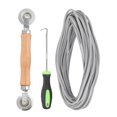 thumbnail image 1 of Screen Repair Kit, 0.16"x 24.9 ft Window Screen Spline Roller and Hook, Gray, 1 of 7