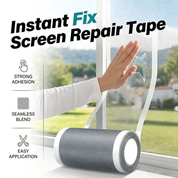 Screen Repair Tape for Window and Door Mesh,Self-Adhesive Plastic Patch Roll, Non-Waterproof Mesh Tape for Mosquito Net Repair, Fix Holes Tears
