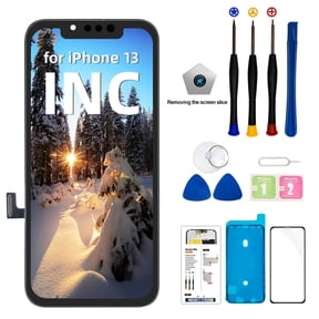 for iPhone 13 Screen Replacement Kit , 6.1-inch HD LCD Display Touch Screen Digitizer Assembly with Repair Tool Set, Waterproof Glue, Tempered Glass, Black