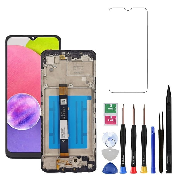 Screen Replacement for Samsung Galaxy A03S A037U [US Version]  6.5" LCD Display Touch Digitizer with Frame, Compatible with A037U, A037U1  Screen Assembly with Repair Tools