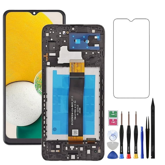 Screen Replacement for Samsung Galaxy A13 5G 6.5" LCD Touch Display Digitizer with Frame, Compatible with A136U, S136DL, A136A, A136W Screen Assembly Repair Kit with Tools