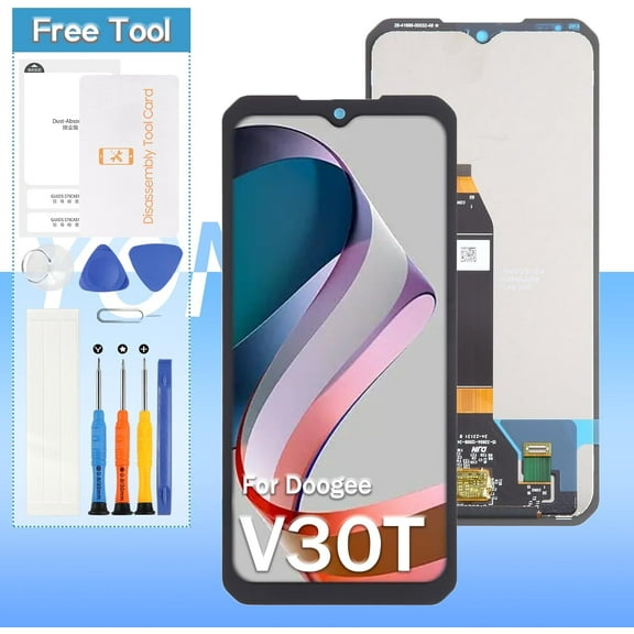 Screen Replacement for Doogee V30T 6.58" LCD Display Touch Digitizer Assembly with Tools