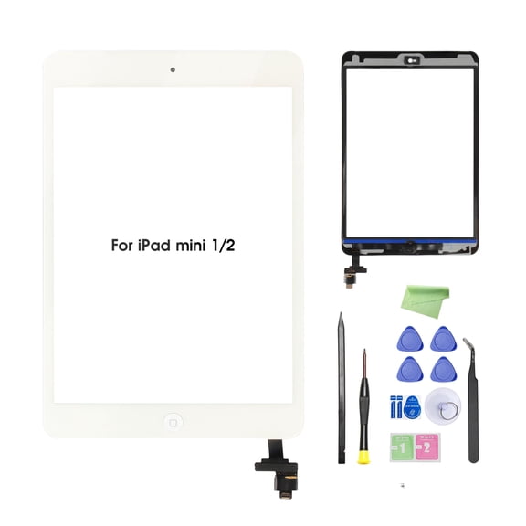 Screen Replacement for Ipad mini 1 - Screen Replacement for Ipad Mini 1 2 Model A1432 A1454 A1455 A1489 A1490 & Tool Kit (White)