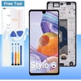 thumbnail image 1 of Screen Replacement for LG Stylo 6 LMQ730TM, LM-Q730TM 6.8“ LCD Display Touch Digitizer Assembly with Tools(Black with Frame), 1 of 7